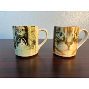 Braldt Bralds Coffee Mugs Set of 2 Cats American Short Hair Mixed Bag Calico